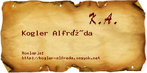 Kogler Alfréda névjegykártya